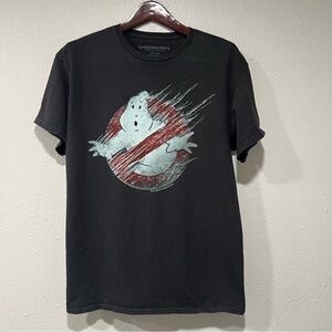 Ghostbusters Frozen Empire Big Logo Shirt Size Large Black Short Sleeve Ghost